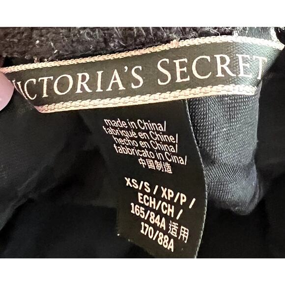 Victoria's Secret Luxury Artisan Robes Women Sz XS / Small Black Velvet Sheer - Picture 3 of 13